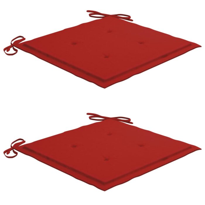 Chaises de jardin avec coussins lot de 2 Acacia solide et acier – Image 6