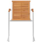 Chaises de jardin avec coussins lot de 2 Acacia solide et acier – Image 4