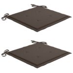 Chaises de jardin avec coussins lot de 2 Acacia solide et acier – Image 6