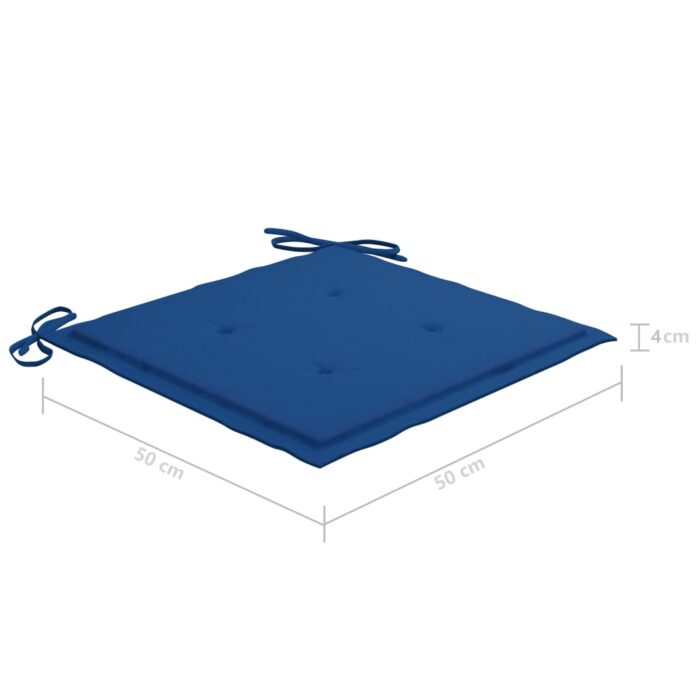 Chaises de jardin avec coussins lot de 2 Acacia solide et acier – Image 11