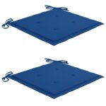 Chaises de jardin avec coussins lot de 2 Acacia solide et acier – Image 6