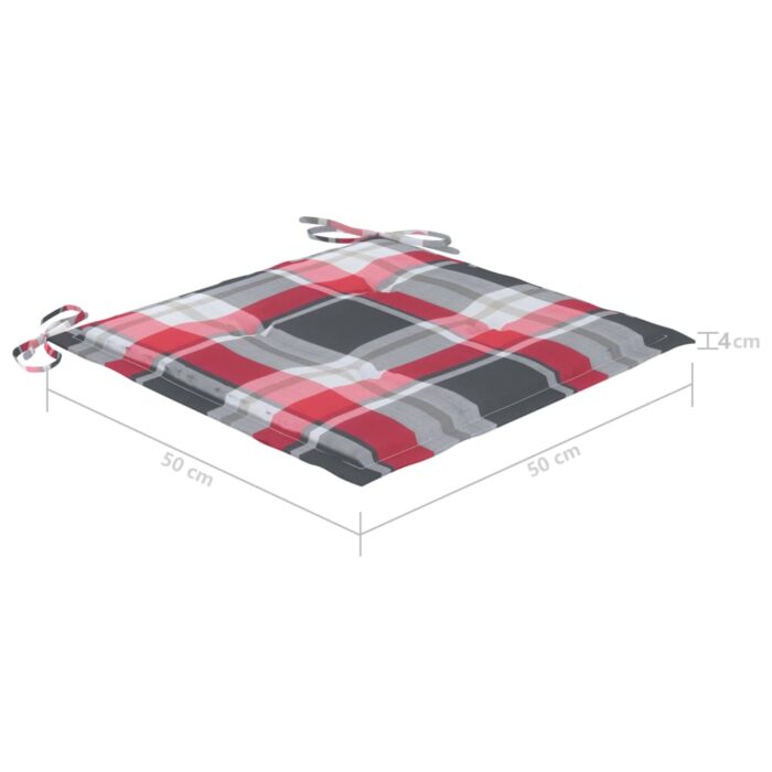 Chaises de jardin avec coussins lot de 2 Acacia solide et acier – Image 10