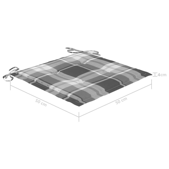 Chaises de jardin avec coussins lot de 2 Acacia solide et acier – Image 10