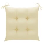 Chaises de jardin avec coussins lot de 2 Acacia solide et acier – Image 12