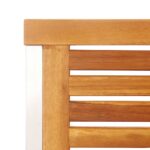 Chaises de jardin avec coussins lot de 2 Acacia solide et acier – Image 7