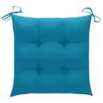 Chaises de jardin avec coussins lot de 2 Acacia solide et acier – Image 12