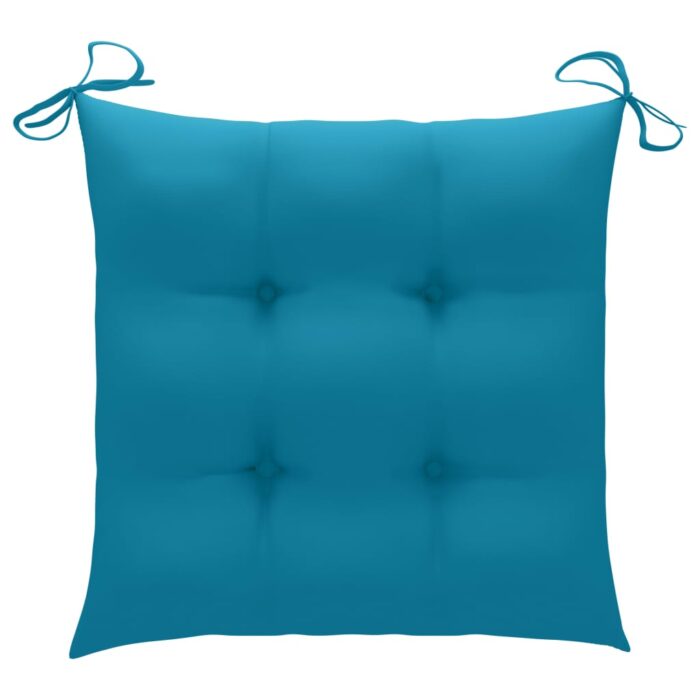 Chaises de jardin avec coussins lot de 2 Acacia solide et acier – Image 12
