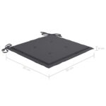 Chaises de jardin avec coussins lot de 2 Teck solide et acier – Image 11