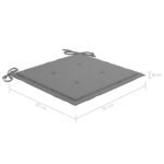 Chaises de jardin avec coussins lot de 2 Teck solide et acier – Image 11