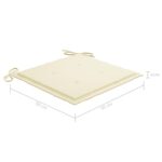 Chaises de jardin avec coussins lot de 2 Teck solide et acier – Image 11
