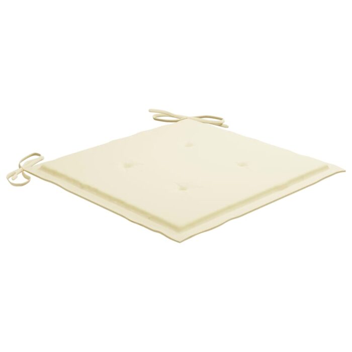 Chaises de jardin avec coussins lot de 2 Teck solide et acier – Image 7