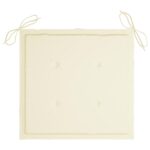 Chaises de jardin avec coussins lot de 2 Teck solide et acier – Image 8