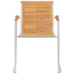 Chaises de jardin avec coussins lot de 2 Teck solide et acier – Image 4