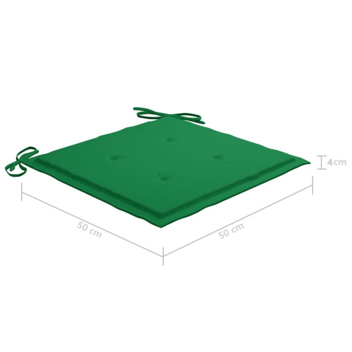 Chaises de jardin avec coussins lot de 2 Teck solide et acier – Image 11