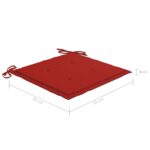 Chaises de jardin avec coussins lot de 2 Teck solide et acier – Image 11