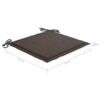 Chaises de jardin avec coussins lot de 2 Teck solide et acier – Image 11
