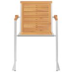 Chaises de jardin avec coussins lot de 2 Teck solide et acier – Image 4