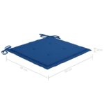 Chaises de jardin avec coussins lot de 2 Teck solide et acier – Image 11