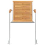 Chaises de jardin avec coussins lot de 2 Teck solide et acier – Image 4