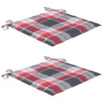 Chaises de jardin avec coussins lot de 2 Teck solide et acier – Image 6