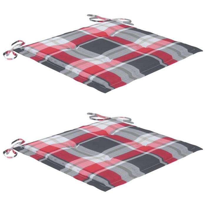 Chaises de jardin avec coussins lot de 2 Teck solide et acier – Image 6