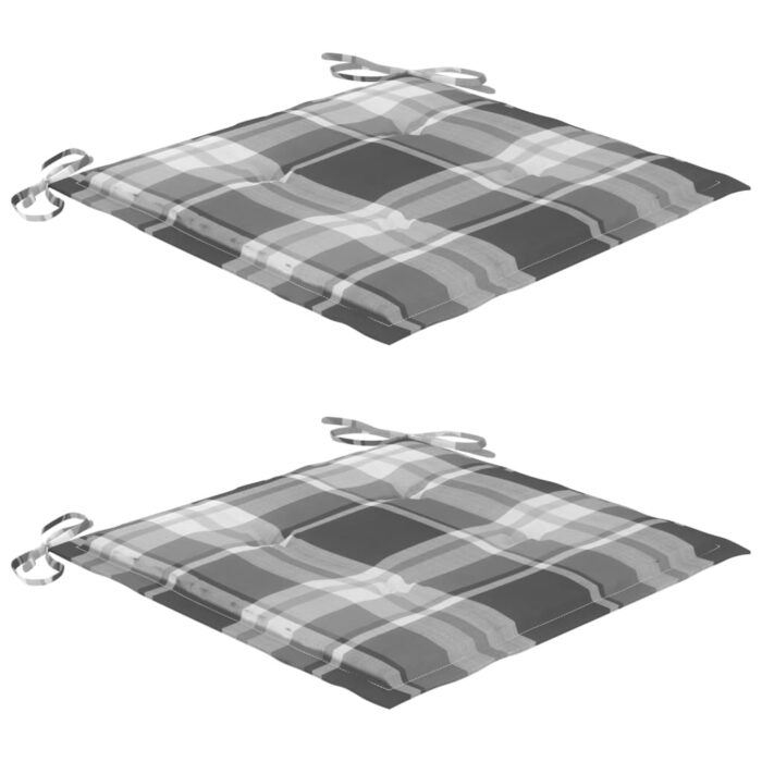 Chaises de jardin avec coussins lot de 2 Teck solide et acier – Image 6