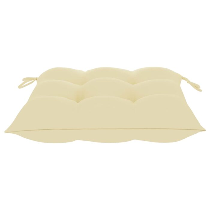 Chaises de jardin avec coussins lot de 2 Teck solide et acier – Image 12
