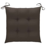 Chaises de jardin avec coussins lot de 2 Teck solide et acier – Image 11