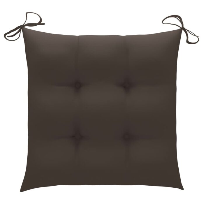 Chaises de jardin avec coussins lot de 2 Teck solide et acier – Image 11