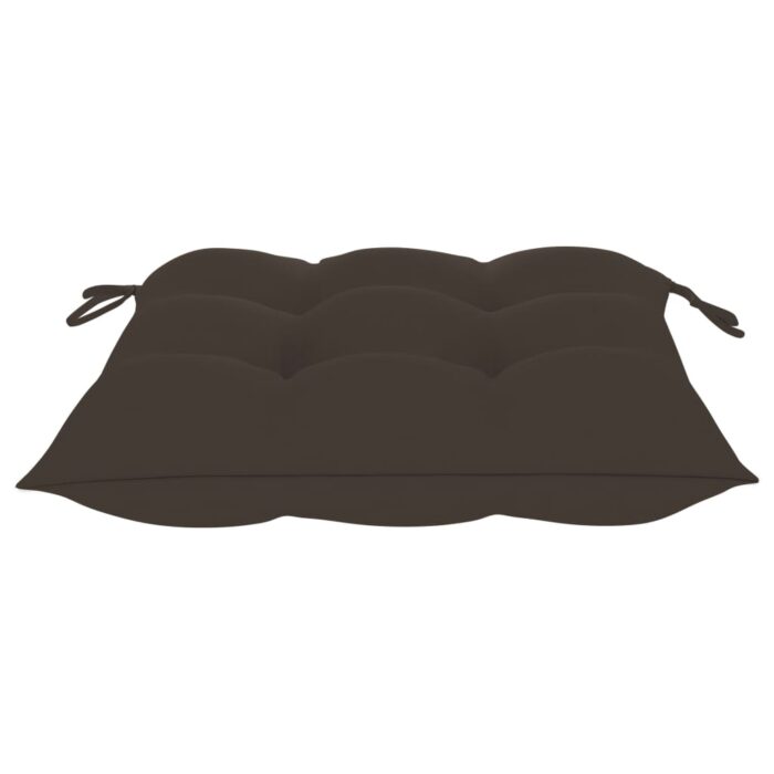 Chaises de jardin avec coussins lot de 2 Teck solide et acier – Image 12
