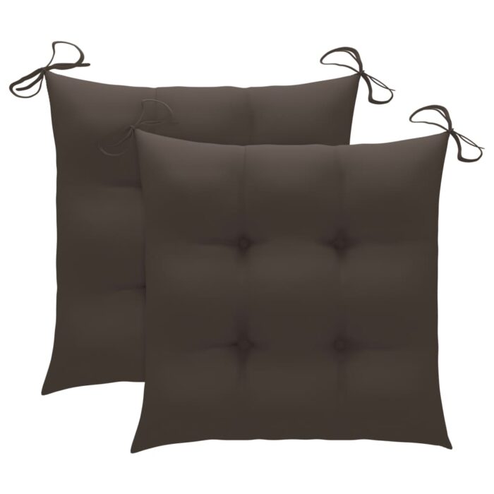 Chaises de jardin avec coussins lot de 2 Teck solide et acier – Image 9