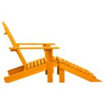 Chaise de jardin Adirondack avec pouf bois de sapin orange – Image 2