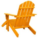 Chaise de jardin Adirondack avec pouf bois de sapin orange – Image 3