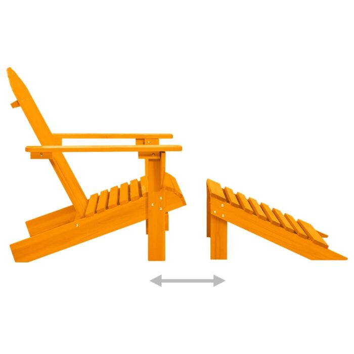 Chaise de jardin Adirondack avec pouf bois de sapin orange – Image 4