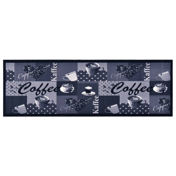Tapis de cuisine lavable Bleu café 60x180 cm – Image 1