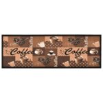 Tapis de sol de cuisine lavable Marron café 45x150 cm
