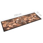 Tapis de sol de cuisine lavable Marron café 45x150 cm – Image 4