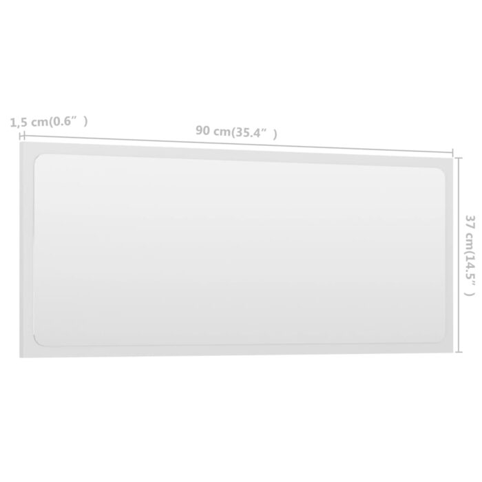 Ensemble de meubles de salle de bain 2pcs blanc bois ingénierie – Image 12