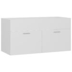 Ensemble de meubles de salle de bain 2pcs blanc bois ingénierie – Image 6