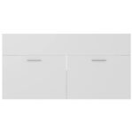 Ensemble de meubles de salle de bain 2pcs blanc bois ingénierie – Image 7