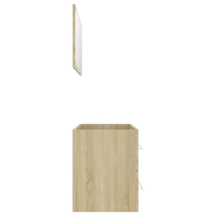 Ensemble de meubles de bain 2 pcs Chêne sonoma Aggloméré – Image 5