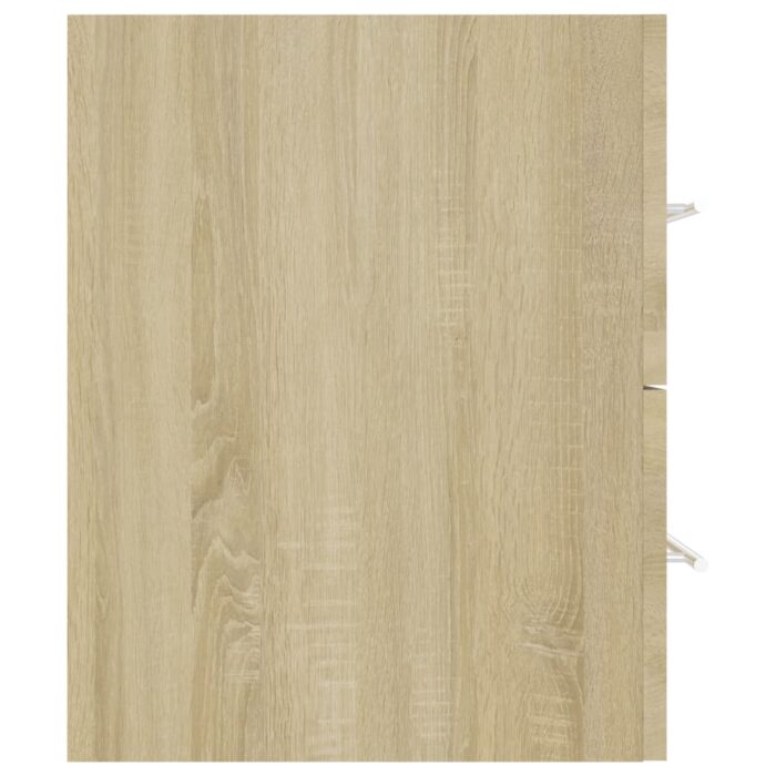Ensemble de meubles de bain 2 pcs Chêne sonoma Aggloméré – Image 9