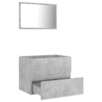 Ensemble de meubles de salle de bain 2 pcs gris béton – Image 5