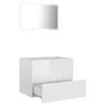 Ensemble de meubles de salle de bain 2 pcs blanc brillant – Image 3