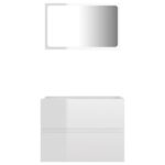 Ensemble de meubles de salle de bain 2 pcs blanc brillant – Image 4