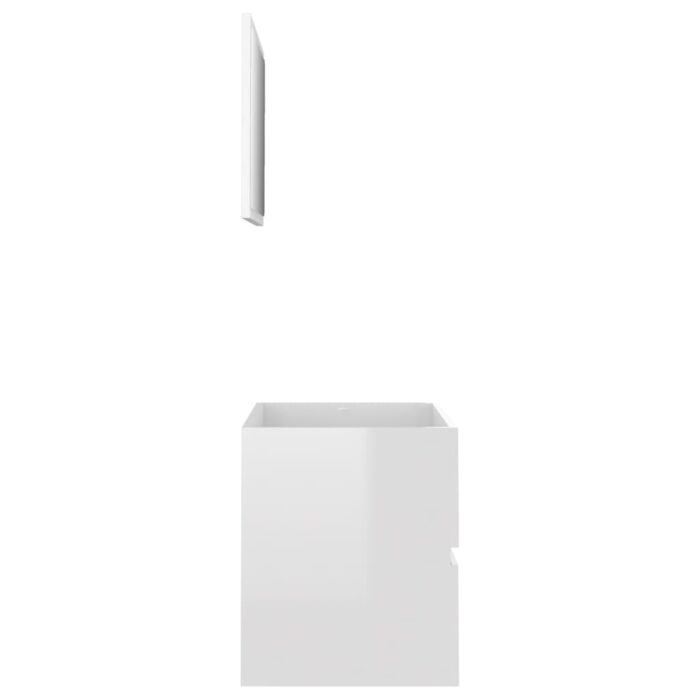 Ensemble de meubles de salle de bain 2 pcs blanc brillant – Image 5