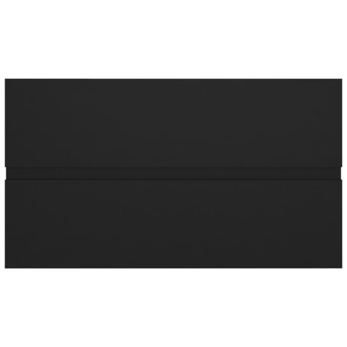 Ensemble de meubles salle de bain 2 pcs noir bois d'ingénierie – Image 11