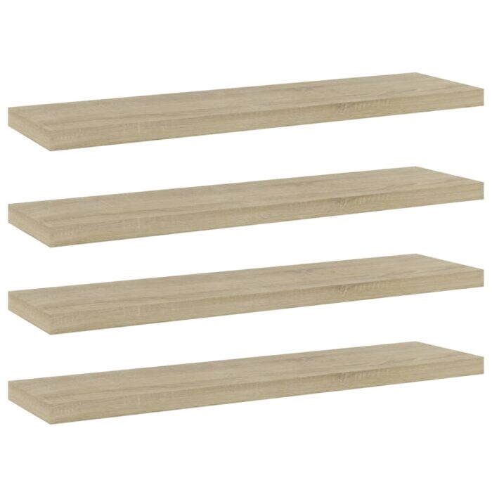 Panneau de bibliothèque 4 pcs chêne sonoma bois d’ingénierie – Image 1