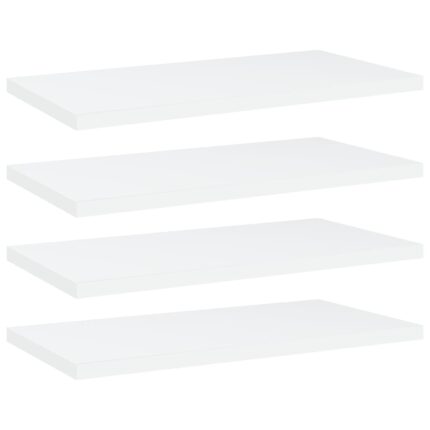 Panneaux de bibliothèque 4 pcs blanc bois d’ingénierie