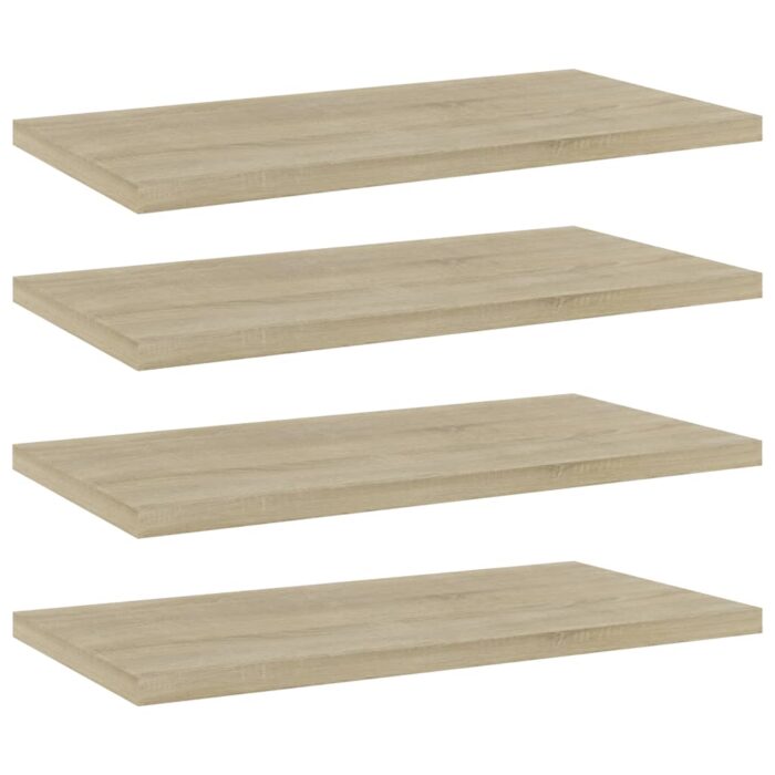 Panneau de bibliothèque 4 pcs chêne sonoma bois d’ingénierie – Image 1